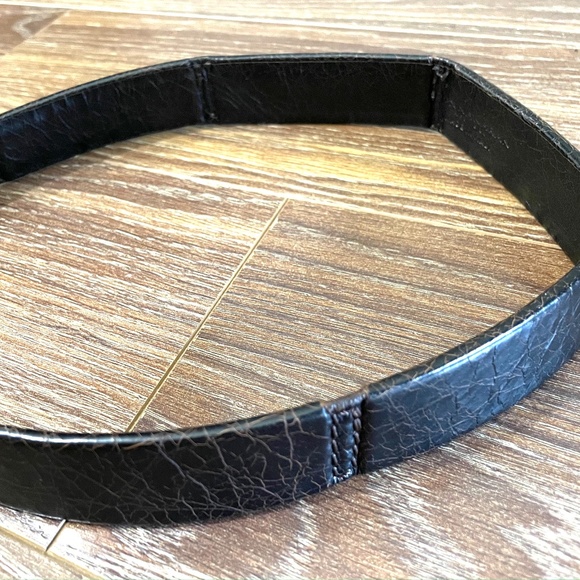 Donna Karan Leather and Chain Belt BoHo Ren Fair Vintage 1990s main image 4